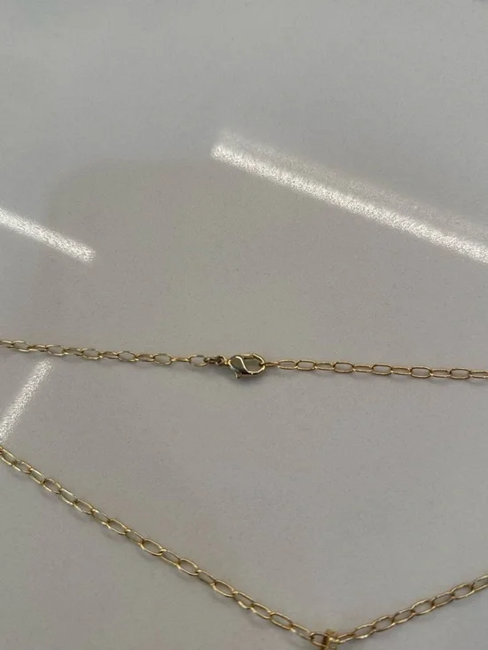 Vintage Gold Pendant Necklace with CZ Accent - Picture 3 of 3